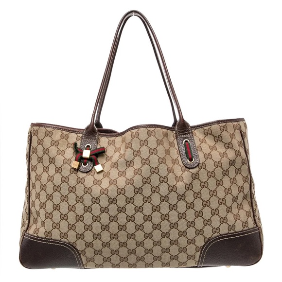 GUCCI in Box Sherry Ophelia Bow Jacquard GG Canvas Zip Tote Bag - VINTAGE - Picture 3 of 10